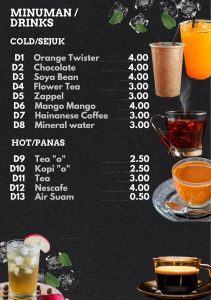 Menu Cobawin Cafe Bukit Baru Melaka - coach bahar - restoran halal di melaka - kedai makan di melaka